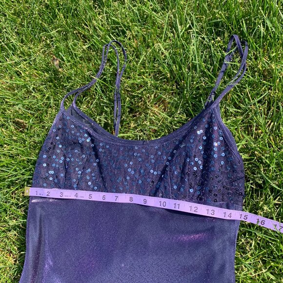 Vintage 90s Y2K Morgan & Co Purple Iridescent Maxi Prom Dress Evening Gown - Picture 14 of 16